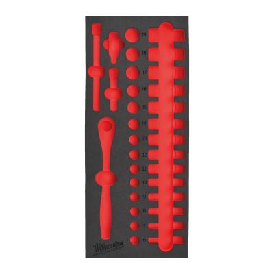 Ложемент пустой для набора 32 ед. головок 3/8" с воротком с трещоткой