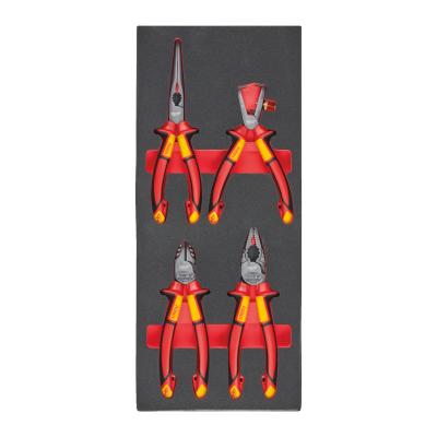 Шарнирно-губцевый VDE инструмент с пассатижами набор 4 ед. в ложементе