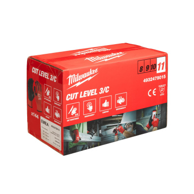 Перчатки Milwaukee с уровнем сопротивления порезам 3, размер XXL/11 144 шт.