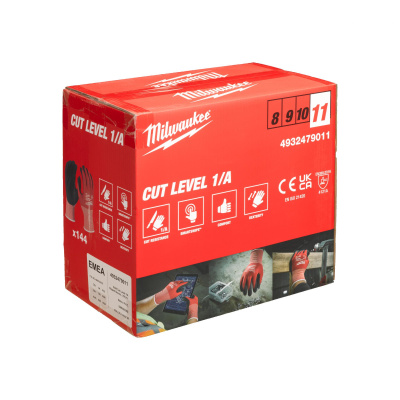 Перчатки Milwaukee с уровнем сопротивления порезам 1, размер XXL/11 144 шт.