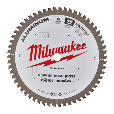 Пильный диск Milwaukee по алюминию 203 x 5/8 x 2.4 x 58