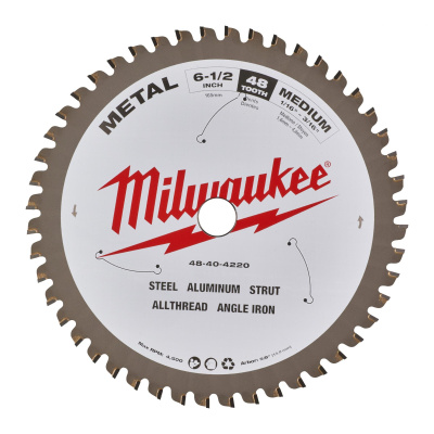 Пильный диск Milwaukee по металлу 165 x 5/8 x 1.6 x 48