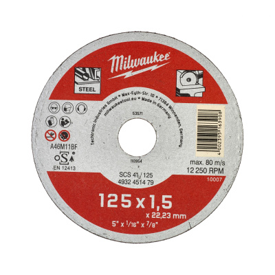 Отрезной диск Milwaukee SCS 41/125х1,5